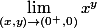 \lim_{(x,y)\to(0^+,0)} x^y